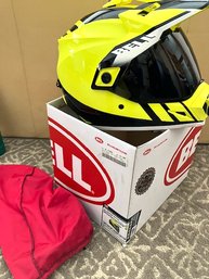 Bell MX9 Adventure Yellow Motorcycle Helmet Sz XL With Bag And Box