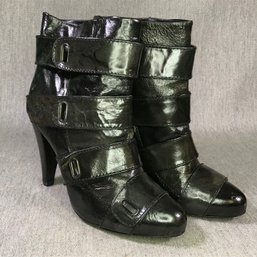 Fabulous Brand New Retro Style MISS SIXTY Brand Boots - Graphite Patent Leather -  Size 38 Eur - 7.5 US - WOW