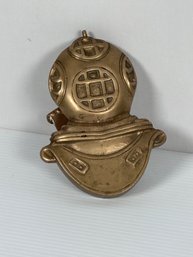 Vintage Cast Bronze Figural Deep Sea Diver Helmet Door Knocker