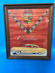 1950s Cadillac Advertisement Framed Behind Glass