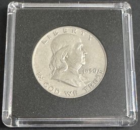 1950-D Benjamin Franklin Silver Half Dollar