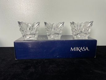 3 Mikasa Glass Votives Holders