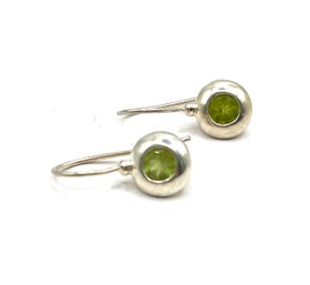 Vintage Sterling Silver Peridot Color Stone Earrings