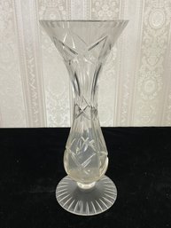 Tall Crystal Cut Glass Vase