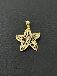 Very Intricate Starfish Pendant In 14k Yellow Gold