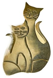 Contemporary Sterling Silver Cat Brooch Mexican