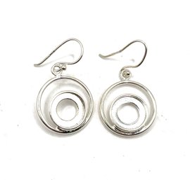 Sterling Silver Circles Dangle Earrings