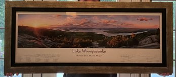 Beautiful Framed Photograph Of Lake Winnipesauke Sunset From Mount Major By Carl Heilman II