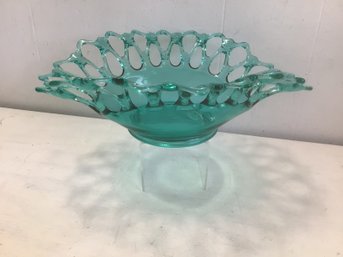 Large Sky Blue Laced Candy Dish