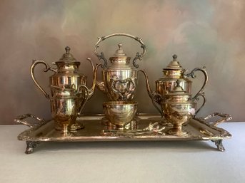 Vintage Wm Rogers Silverplate Tea Set With Tray