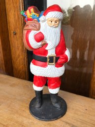 Large Vintage Style Cast Iron Santa Claus Bank - Hand Painted - This Is Vintage Style Not An Antique !