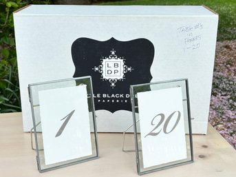 A Set Of 20 Table Cards In Metal And Glass Frames