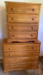 Two Hardwood Fronts And Tops Four Drawer Chests