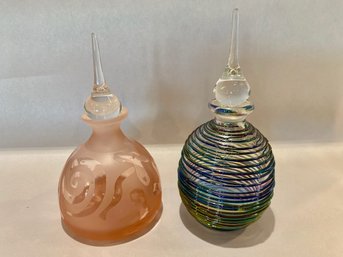 Two Art Glass Perfumes By Glass Act Studio, Taiwan