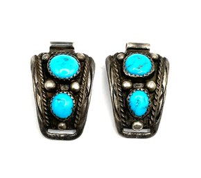 Vintage Native American Sterling Silver Turquoise Color Watch Pieces
