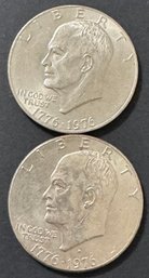 2 Eisenhower Dollars 1976, 1976-D