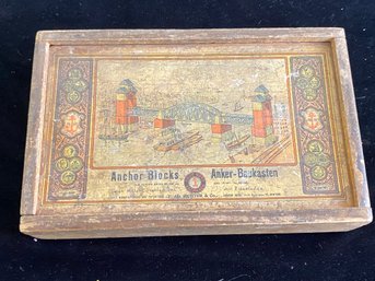 Antique 1911 Anchor Blocks / Anker Baukasten Wood Case