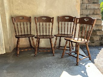 A Set Of Four Vintage Kitchen Chairs