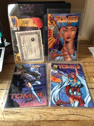 4 Signed And Numbered Tomoe Comic Books #0-3.  0 Has COA.    S76