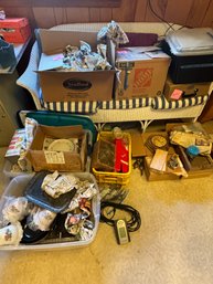 SIX BOXES OF VINTAGE GLASS, PORCELAIN AND MORE