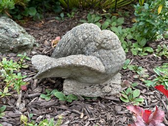 Vintage Garden Statuary: A Precious Little Dove With Its Head Tucked Behind Its Wing