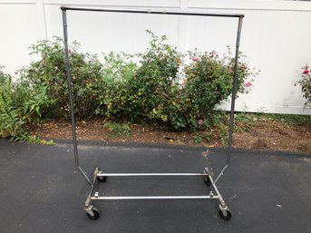 Commercial Style Rolling / Folding Clothing Rack - Great For Storage - Or Can Be Used For Shows - NICE !