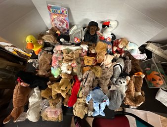 Collection Of Avon & Ty Original Beanie Baby Animal Toys - Monkeys, Tedd Bears, Heart Protectors   LHWAD