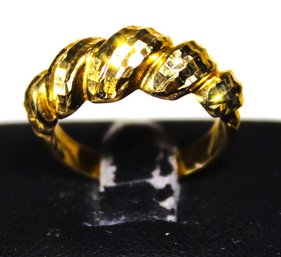 Fancy Signed ITAOR ITALY Gold Over Sterling Silver Ladies Ring Size 7