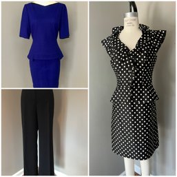 3pc Lot Size 8 Quality Skirted Suits And Pants - Kay Unger, Elie Tahari, Lafayette 148