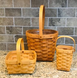 Trio Of LONGABERGER Baskets From The 1990's