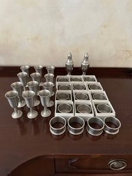 Amazing Pewter Napkin Holder Shot Glass Lot!!