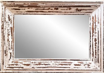 A Vintage Mahogany Mirror With Rustic Finish