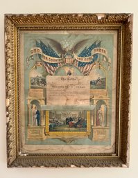 Vintage - Patriotic Order Of Sons Liberty Certificate