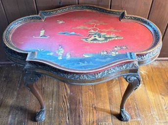 Antique Chinese Red Painted Tray Table