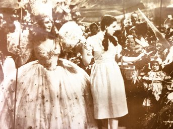 Vintage Wizard Of Oz Sepia Toned Large Movie Card Stock Photo / Poster - Glenda & Dorothy!