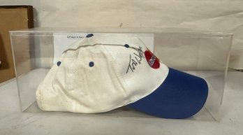 Hand- Signed Master Card Hat By Famous Golfer - Tom Watson In A Plexiglass Display Case.   C2 - LP