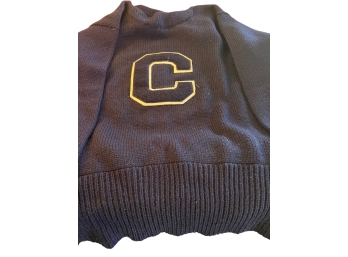Vintage Columbia /uconn Letterman Knit Sweater