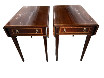 Pair Of Kindel Drop-leaf End Tables