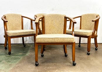 A Set Of Four Vintage Mid Century Modern Oak Dining Chairs, C. 1970's