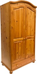 A Vintage Paneled Pine Wardrobe Cabinet