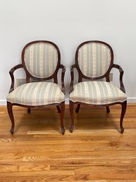 Pair Of Vintage French Louis Style Arm Chairs