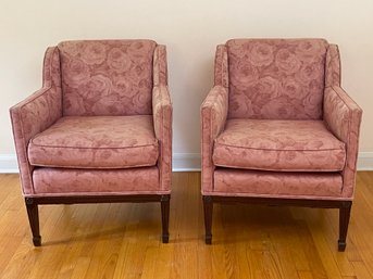 Vintage Floral Print Upholstered Armchairs- A Pair