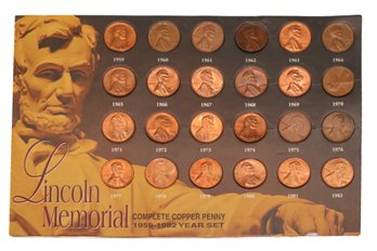 1959-1982 Lincoln Memorial Complete Copper Penny Year Set