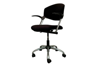 Black & Chrome Adjustable Height Swivel Desk Chair