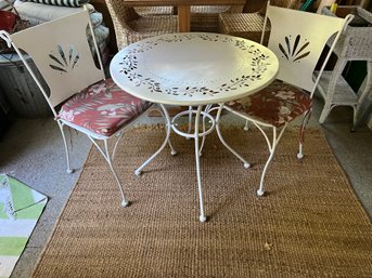 Heavy Metal Bistro Table And Two Chairs