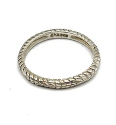 Vintage Sterling Silver Etched Ring Band, Size 5.75