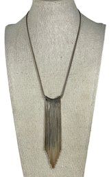 Great Contemmporary Sterling Silver Necklace W Tassle Drop