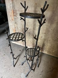 Heavy Black Swinging Cast Iron 3 Tier Plant Stand