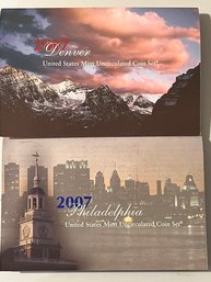 2007 Denver And Philadelphia United States Mint Uncirculated Coin Set