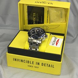 Very Nice Brand New $995 INVICTA PRO DIVER With Blue Dial - All Stainless Steel - Impressive Weight / Feel